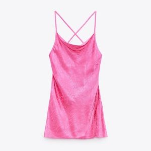 Spring Silk Dress Fuchsia/Hot Pink- Zara (SMALL)